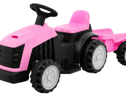 TRAKTOR Z PRZYCZEPĄ RÓŻOWY