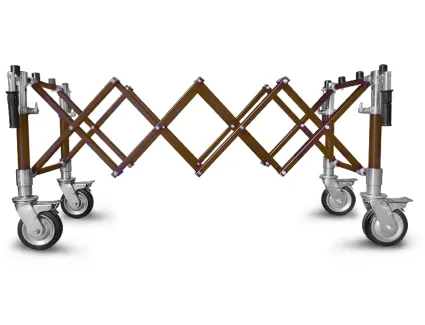 Wózek nożycowy z małymi kołami COMPACT - brązowy