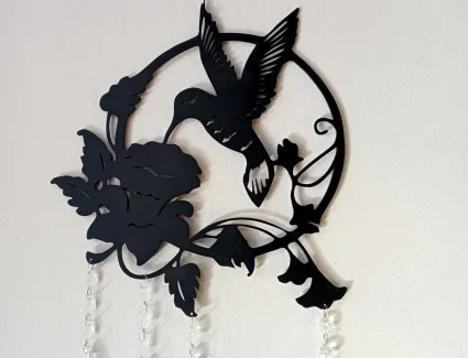 Zawieszka Koło Ptak z kryształkami